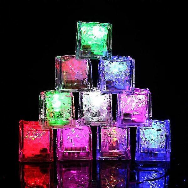 Up Ice Cubes, 12 Pack Led Ice Cubes, Reusable Glowing Flashing Ice Cubes For Bar