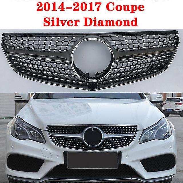 Car styling Middle grille For Mercedes-Benz E-class Coupe C207 GT Diamond Silver Black ABS front bumper Center grille grill