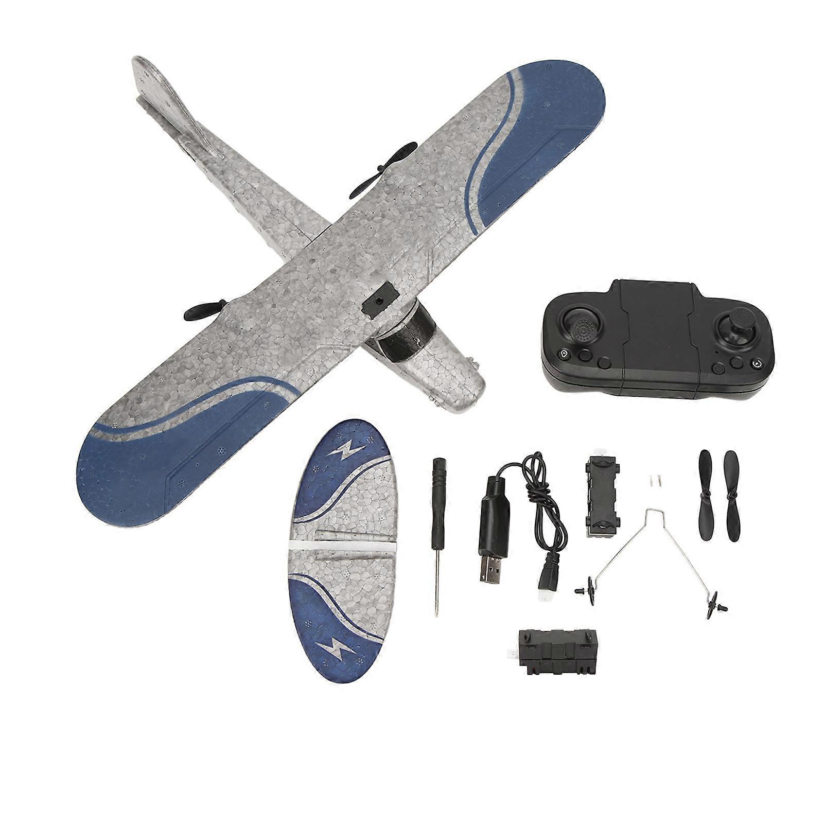RC Plane Durable RC Glider Remote Control Airplane Fixed Wing Aircraft Jet With LED Light for People Over 14 Years Old 2 Batteries