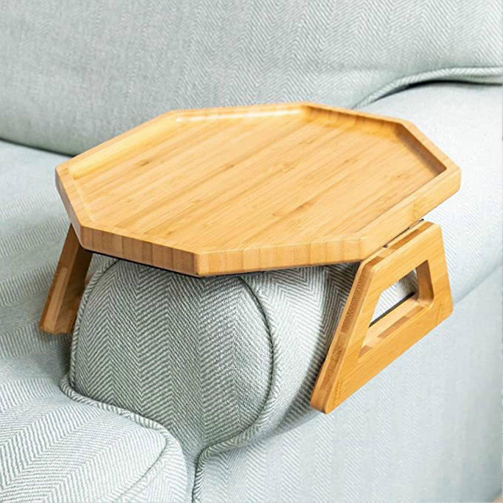 Sofa Armrest Tray Table Foldable Sofa Armrest Table Clip-on Tray Bamboo Sofa Tray Practical  Tray
