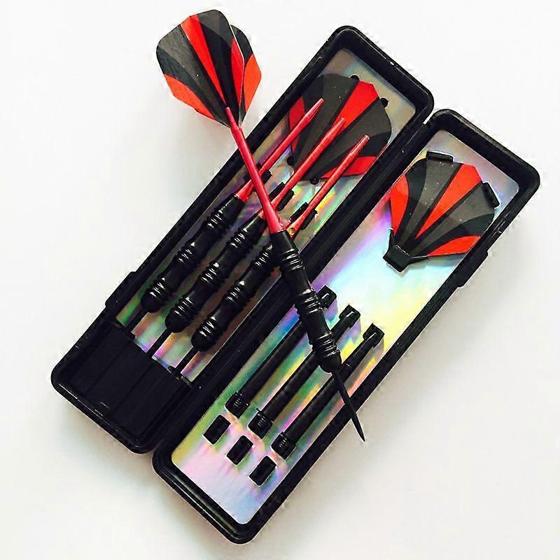 3PCS Box Pack Aluminum Rod Match Darts Pin- Type Darts Portable Needle Tipped Darts Flights Darts for Sports Events (Black And Red)