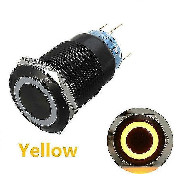 19Mm 12V 5-polet LED Light Metal Push Button Momentan Switch