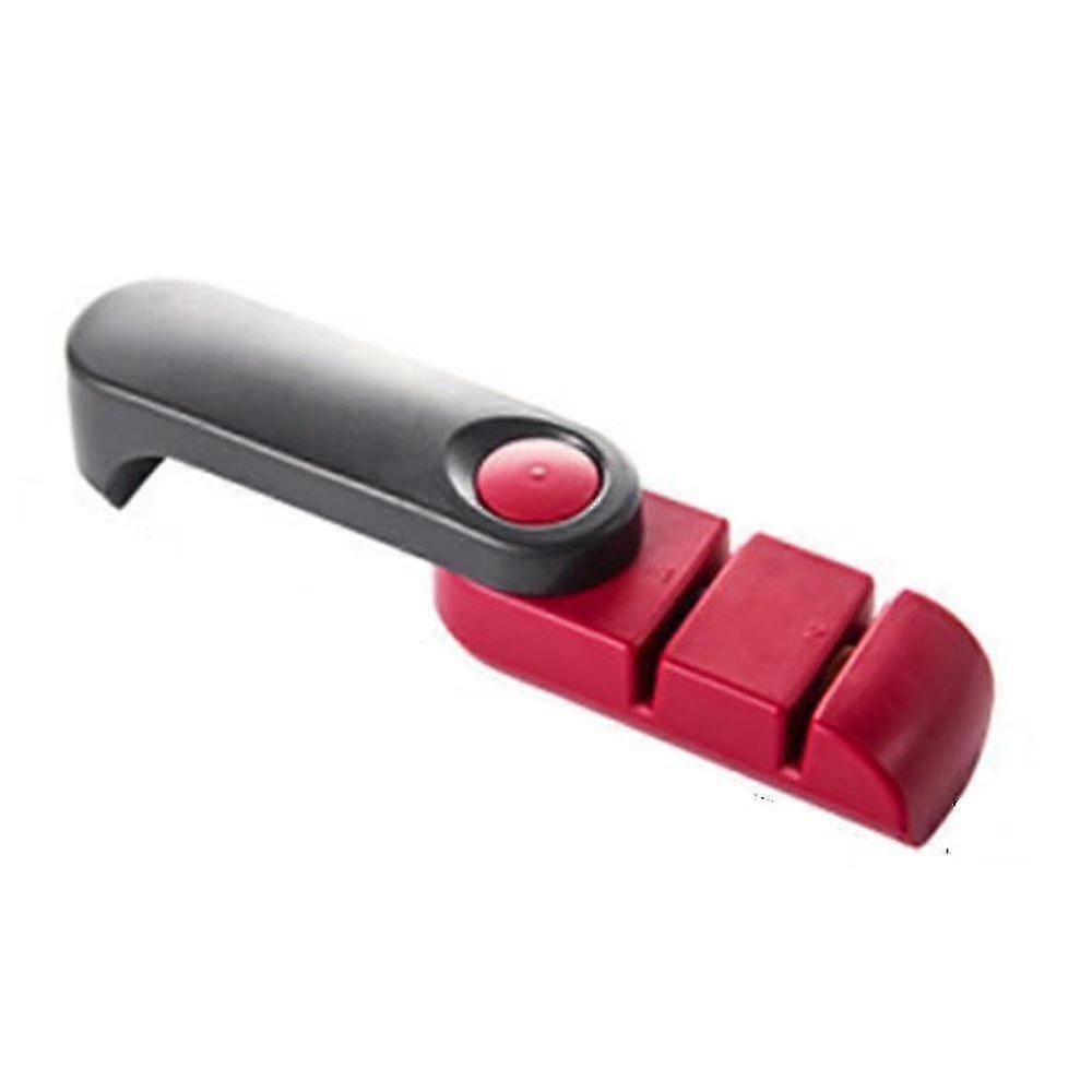 Steel Blade Sharpener - Compact Kitchen Sharpener - Grey & Red QYRoadWolf