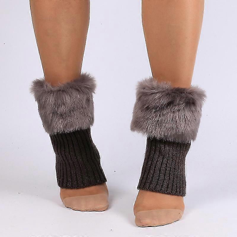 Femmes Hiver Crochet Jambe Bottes Poignets Topper Garniture Cheville Chaussettes Chaudes