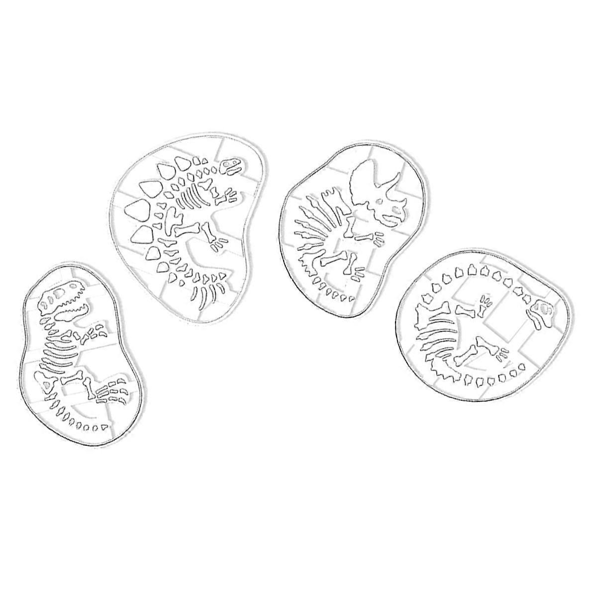 Dinosaurier-Keks-Fossil-Ausstecher, 4-teilige Dinosaurierknochen-Fossil-Form für Backbegeisterte