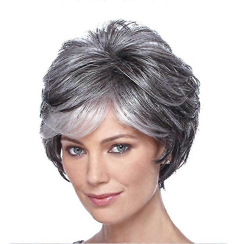 Cabello corto gris, peluca Lady
