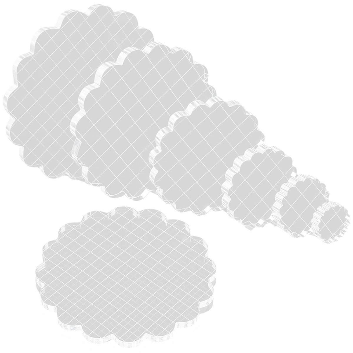 7 Pieces Acrylic Stamp Blocks Set Clear Stamping Blocks Tools with Grid and Grip, Decorative Stamp