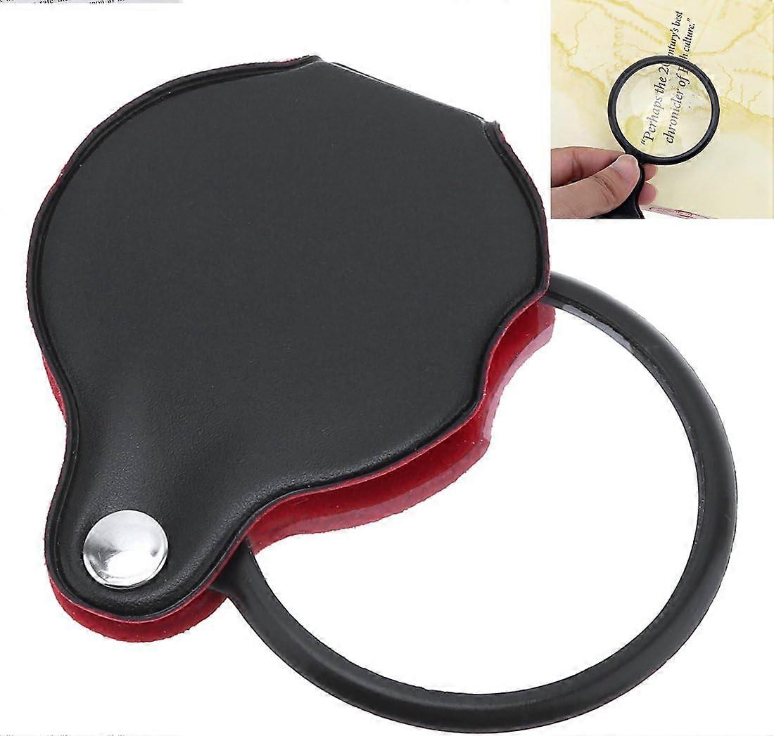 Mini Pocket Magnifier 8X Optical Glass with Cortical Protective Case, for Office, Reading, Leisure