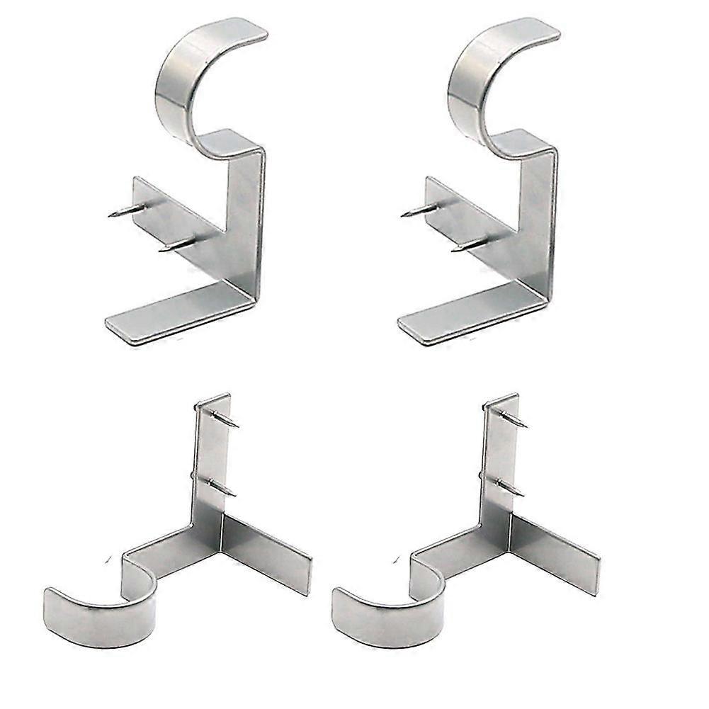 Curtain Rod Brackets 4pcs Set Roman Pole Bracke silver