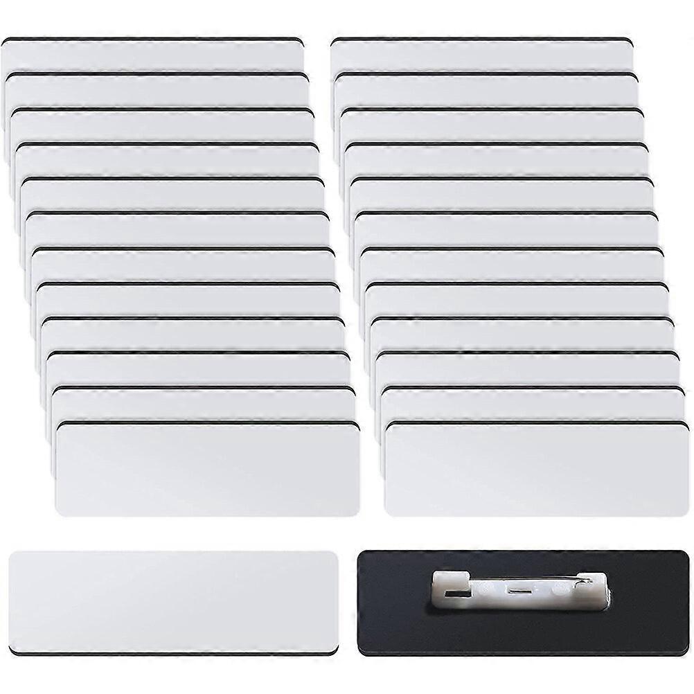 32Pcs Navneskilt Blanke navneskilt DIY Blank ID Sublimering navneskilt med Pin Backing for Office