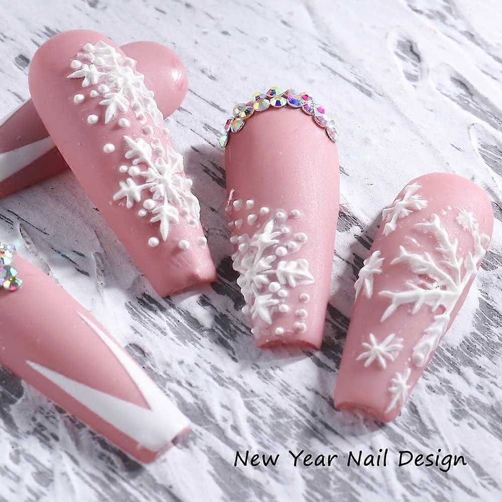 thumbnail image 2 of 5D Christmas Nail Art Stickers – Snowman, Santa Claus, Snowflakes (Matte Finish, K5) 2 of 4