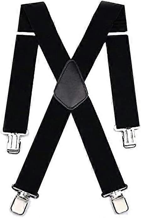 أقواس متقاطعة عريضة 50 مم لسراويل الدراجات النارية للرجال ، فائقة المقاومة ، قابلة للتعديل ومرنة ، أسود