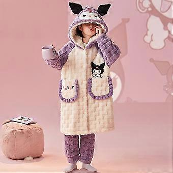 Toddler Cat Ear Bathrobe - Flannel Hooded Sleepwear For Boys & Girls