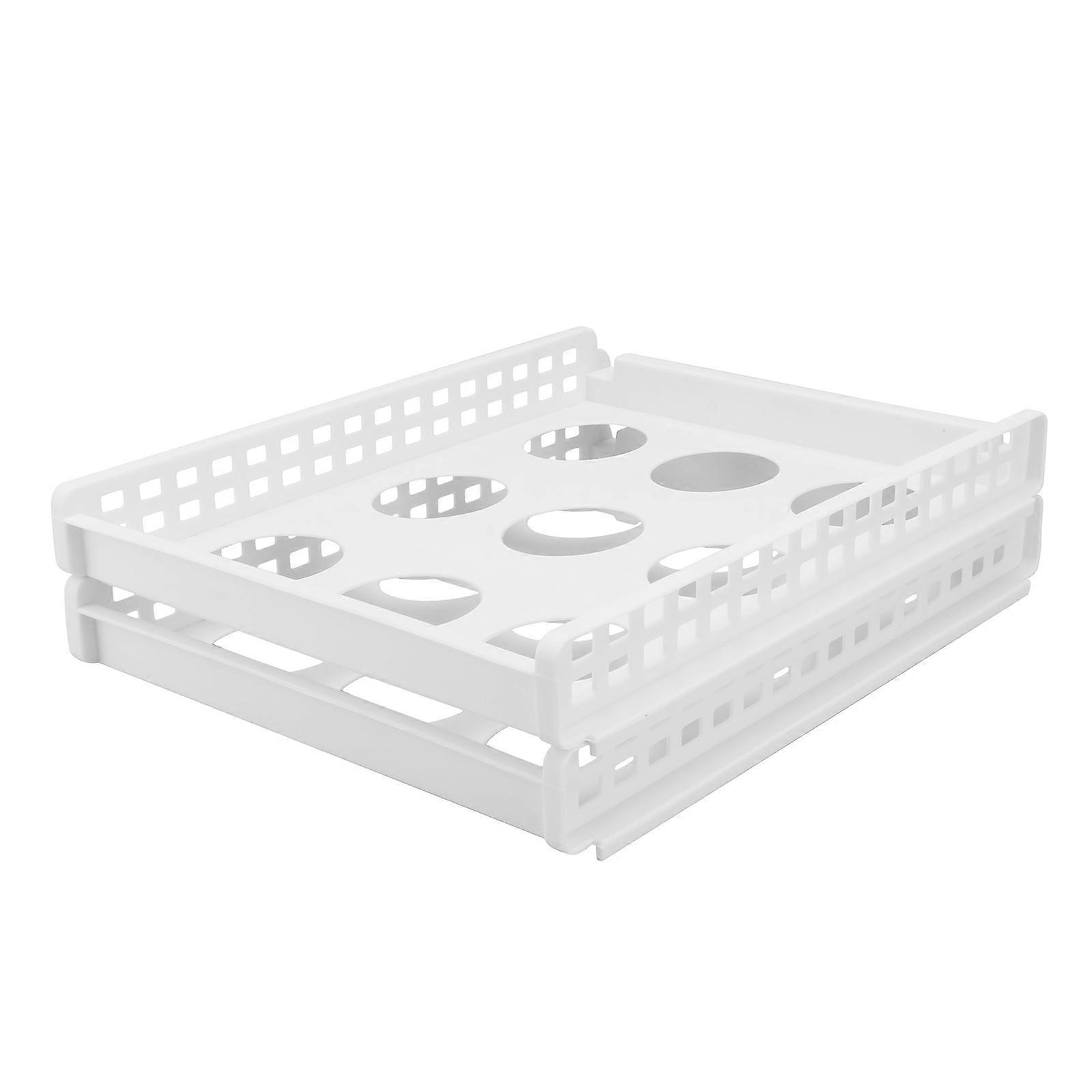 2Pcs Stacking Shelves Closet Storage Bin Folding Clothing Organizer Basket