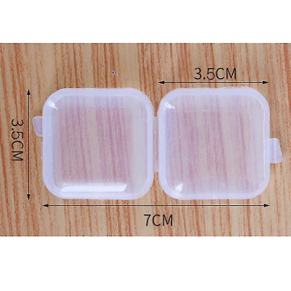 12 Pcs Clear Plastic Beads Storage Containers Box With Hinged Lid