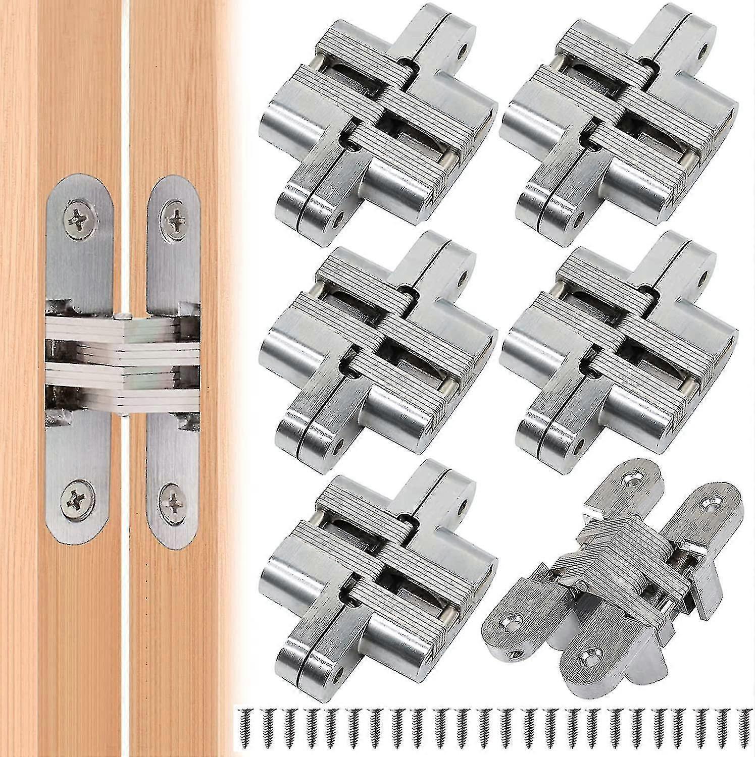 6pcs Folding Hinges Concealed Cross Hinges