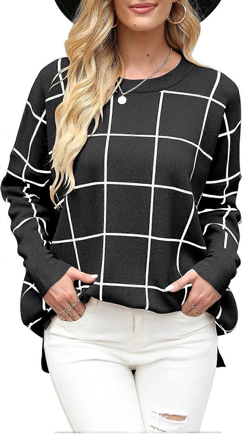 Women's Crewneck Batwing Sleeve Oversized Ribbed Knit Pullover Sweater Top