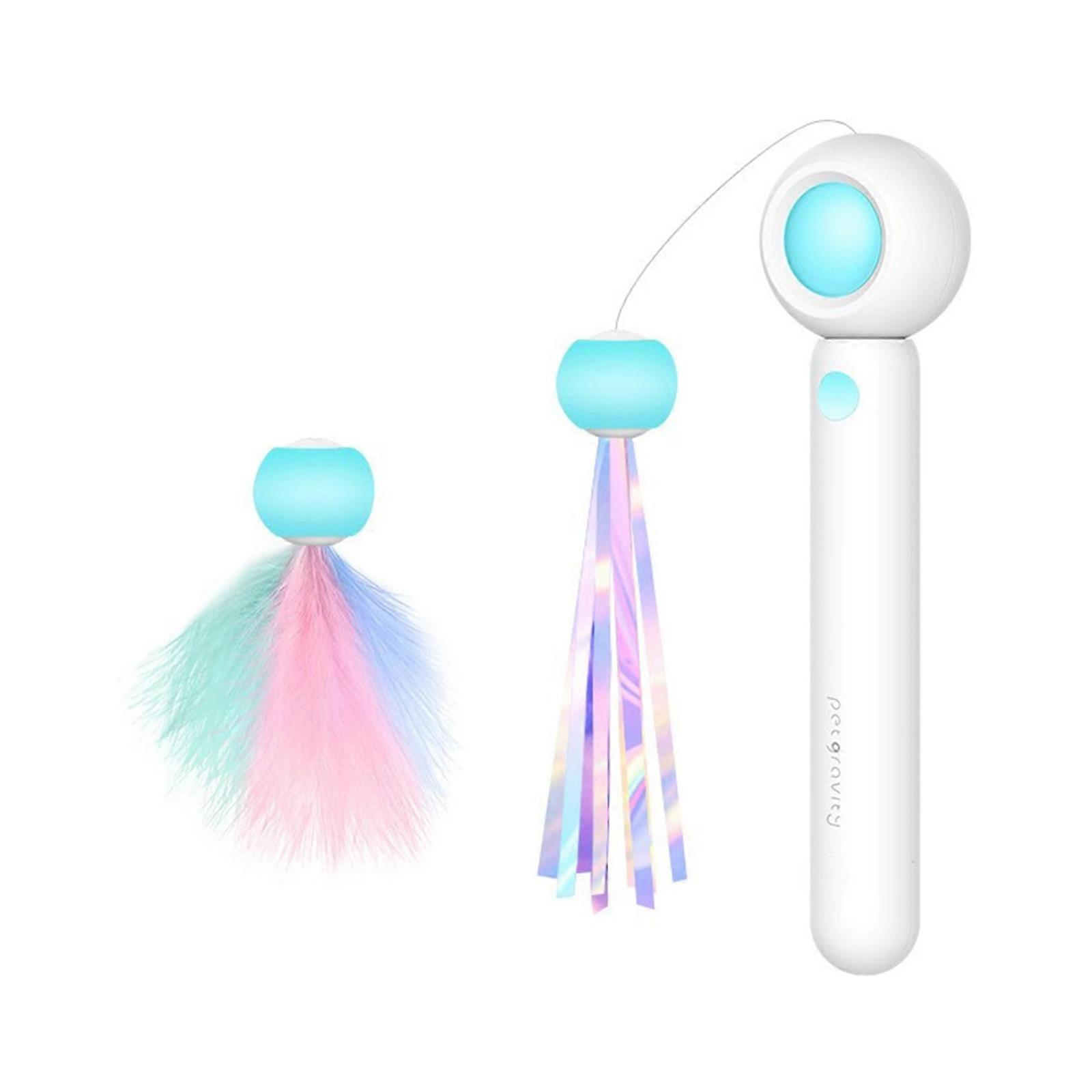 2023 New Arrive Interactive Cat Toy with Light, Extendable Feather Stick, Safe for Pets