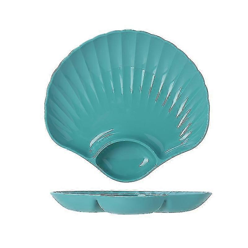 Plastic Shell Dinner Plate Dish With Dip Tray For Dining Table