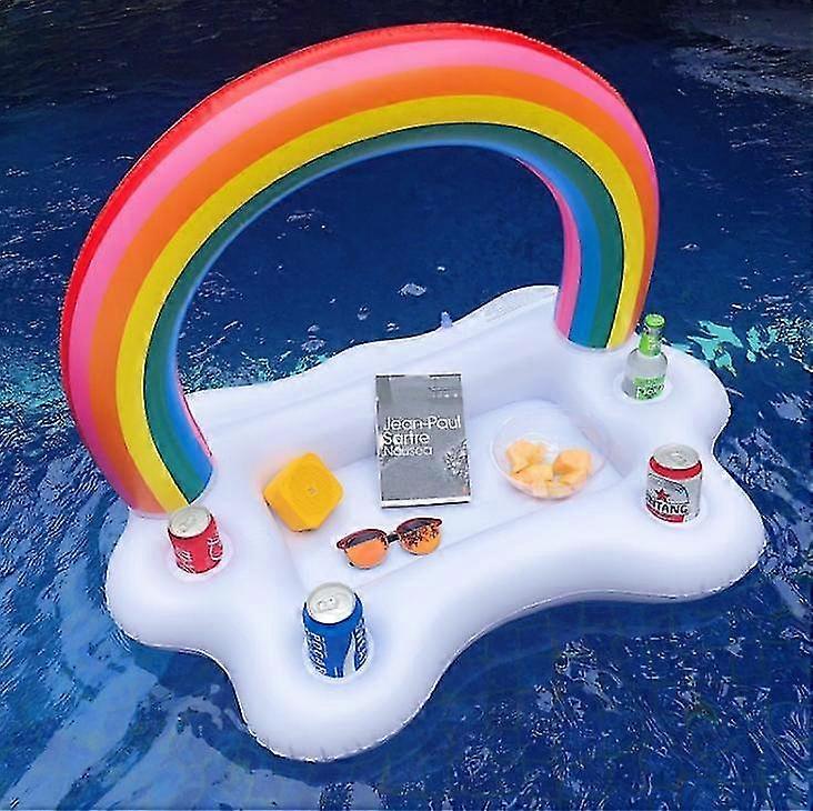 Inflatable Rainbow Ice Bar, Cloud Coaster Tray, Fake Pool Party