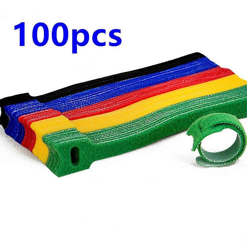 50kpl / 100kpl vapautettavat köydet Värilliset muovit Uudelleenkäytettävät köydet Nylon Loop -kääre kääre zip-nippu Siteet T-tyypin kaapelisidiolanka