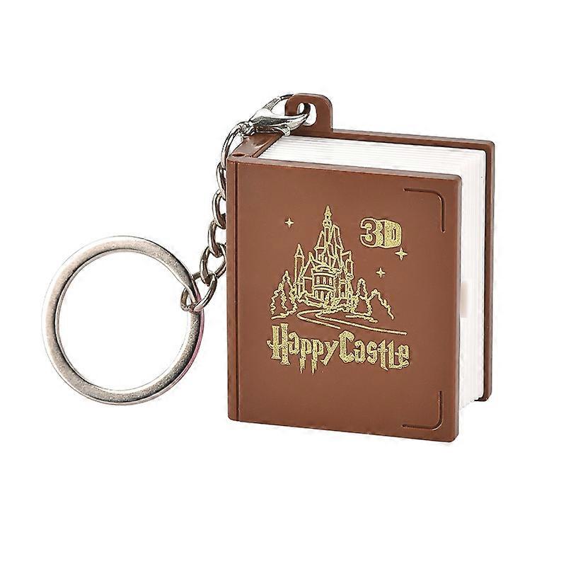 Château Porte-clés Mini Stéréo Livre Jouets Jouet Portable 3D Jeu Pop-Out Monde Anxiété Décompression