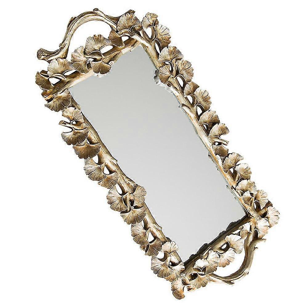 leaf retro carved tray mirror fruit dessert gingko torage