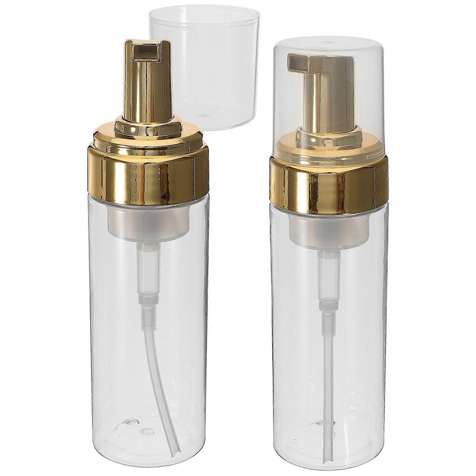 2pcs Transparent Matte Cosmetics Storage Bottles Empty Facial Cleanser Bottles