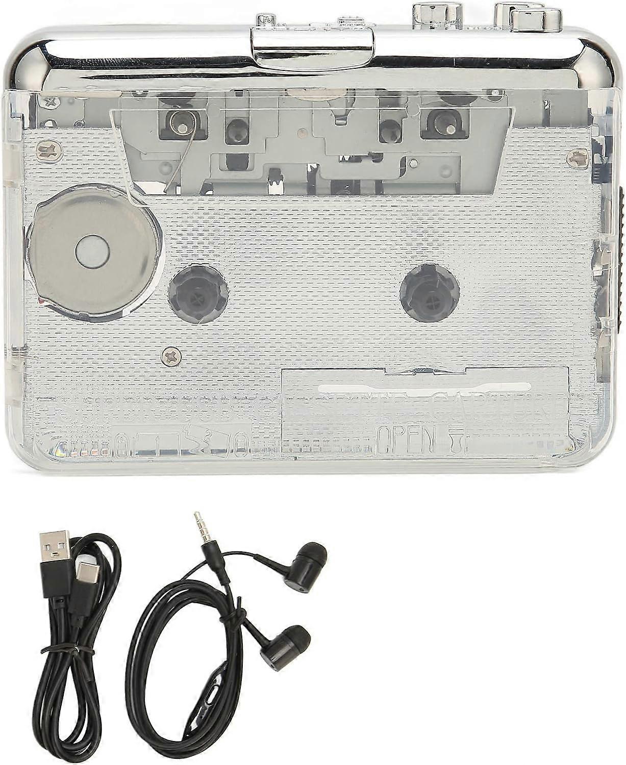 Auto Reverse Clear Cassette Player Portable Cassette Cassette Tape To Mp3With 3. 5Mm Headphone Compatible With For And Pc Cassette