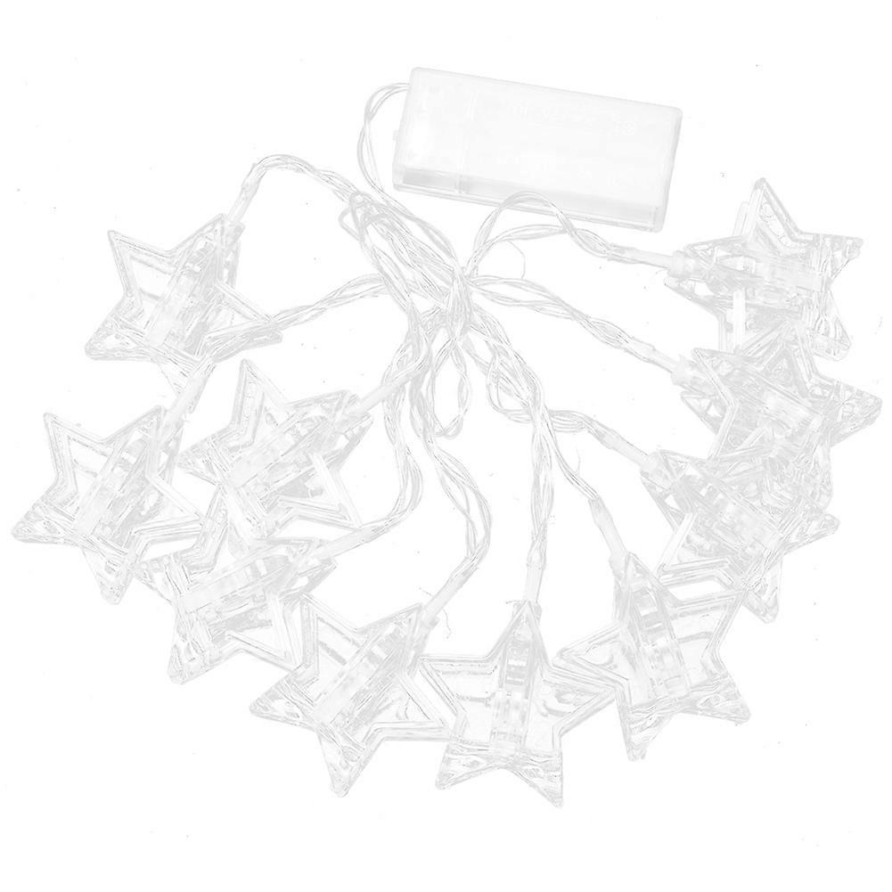 10 LED stjerneklip lys dekorativ lampestreng til sovevrelse bryllupsceremoni fest (varm hvid)