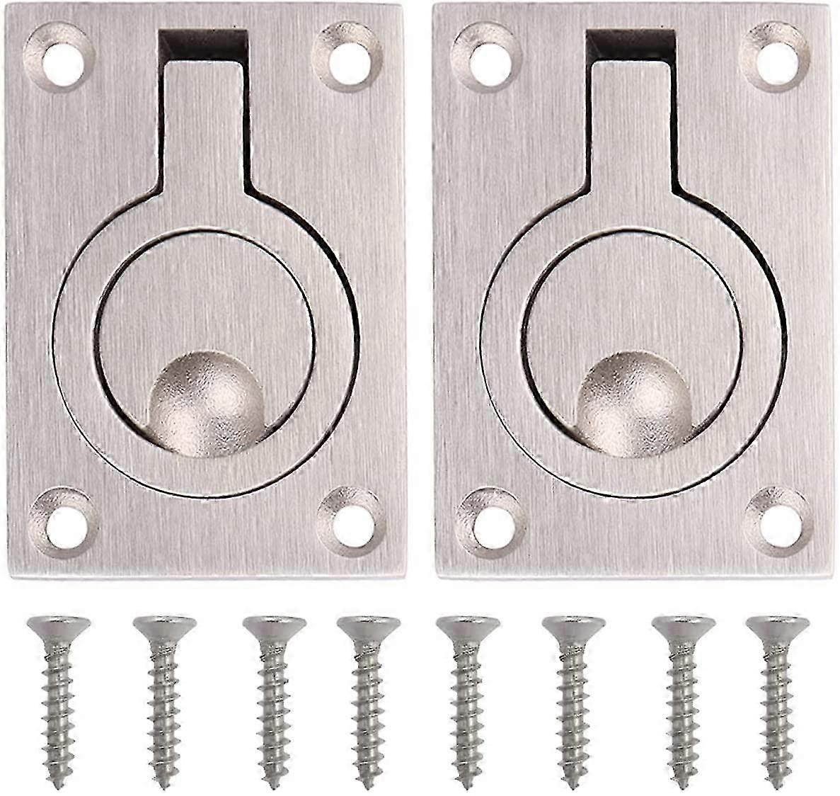 Flush Ring Pull Handle 2PCS Flush Lifting Handle Stainless Steel Flush Lift Ring