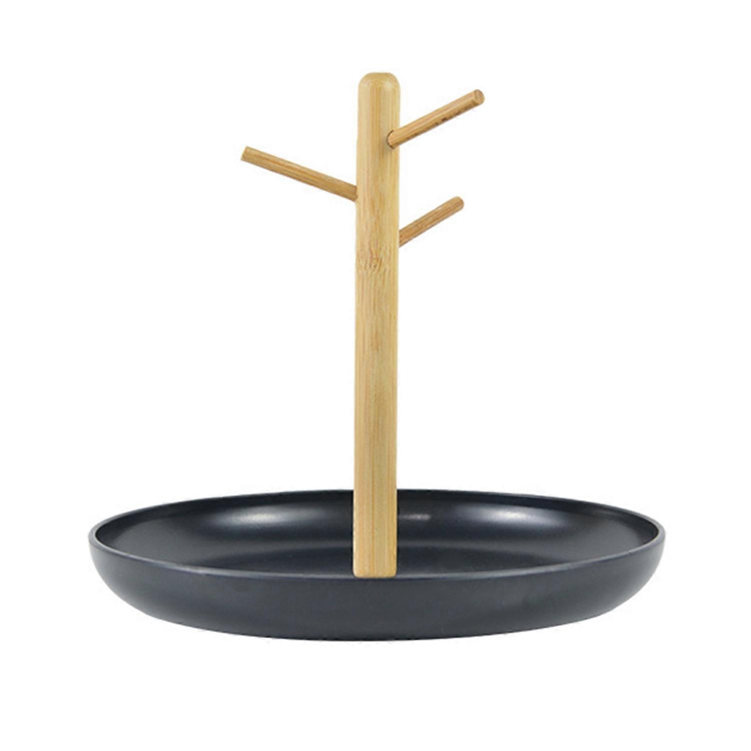 Key Jewelry Tray with 3-Tier Wooden Branches Space-saving Lightweight Multi-Functional Entryway
