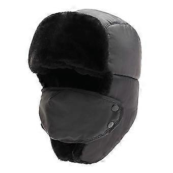 Men and women's common winter with earlobe artificial fur pilots ski hats(gray)