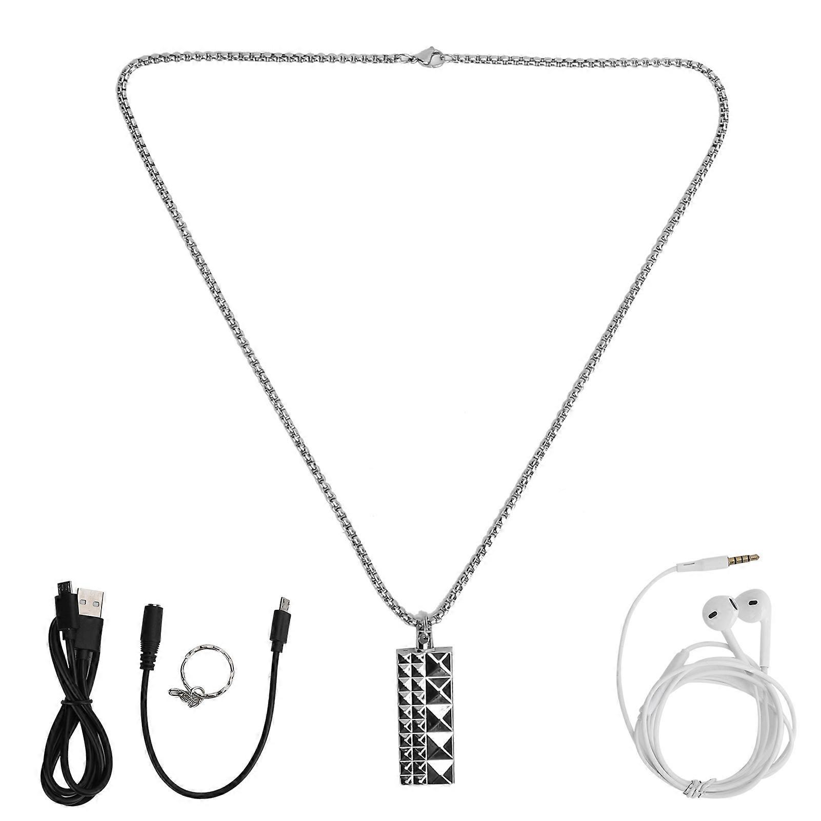 Pendant Shape Mini MP3 Player & Voice Recorder - 16GB/32GB, Noise Reduction, Portable
