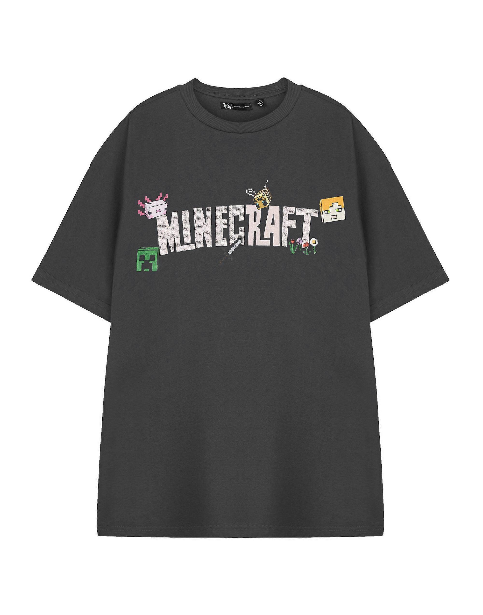 Minecraft 女士短袖 T 恤 灰色 Logo