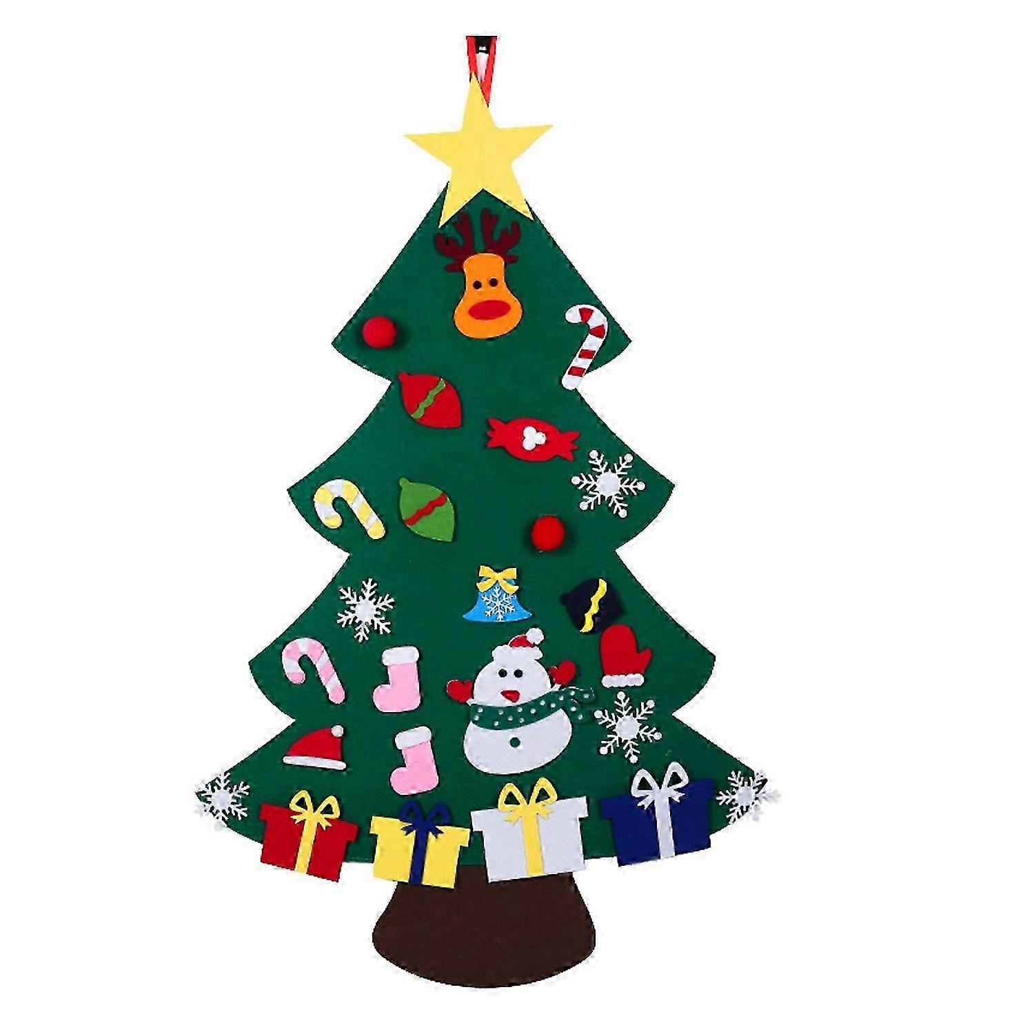 43 Inch Diy Felt Christmas Tree Ornaments Detachable Christmas Decoration For Home Wall