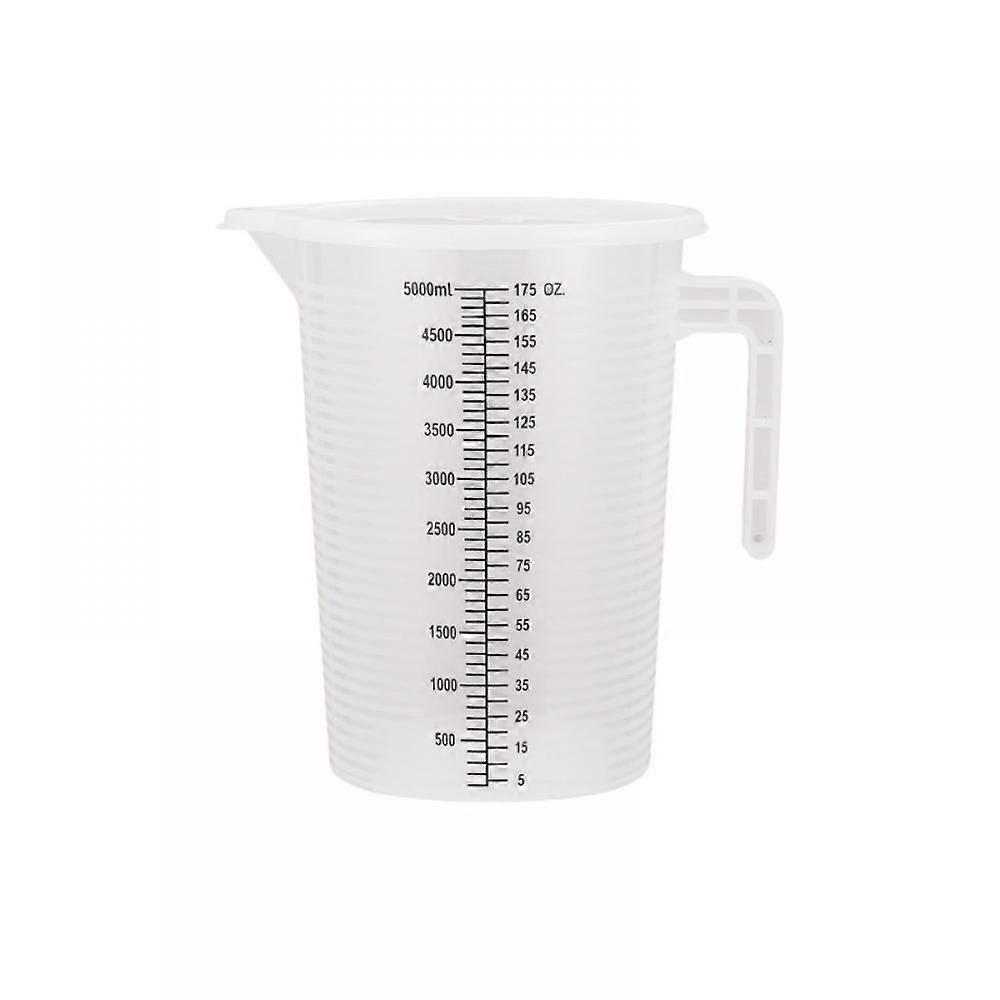 Plastic measuring cup, graduated kitchen measuring cup, 5000 ml bulk cup, thickened kitchen measuring cup with lid