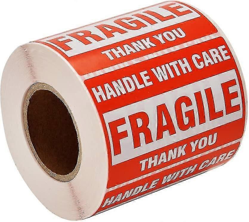 2000 Fragile Stickers 4 Rolls 2" X 3" Fragile - Handle With Care - Thank You Shipping Labels Stickers (500 Labels/roll)