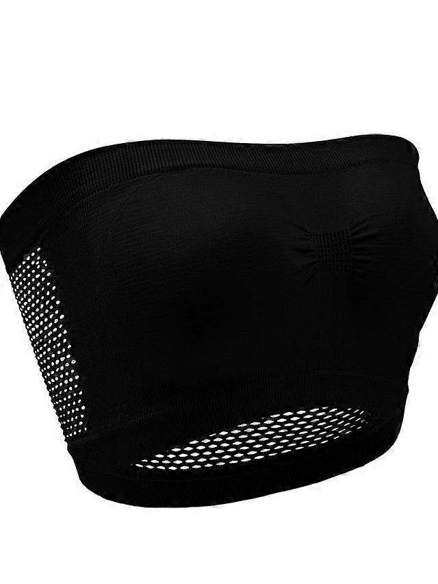 Women's Wireless Bras Padded Bras Tube Bra Strapless Bras Full Coverage Scoop Neck Breathable Invisible Pure Color Pull-on Closure