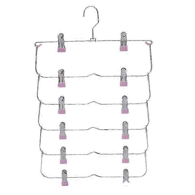 1 Piece Set Multilayer Hanger With 12 Clips Clothes Organizer