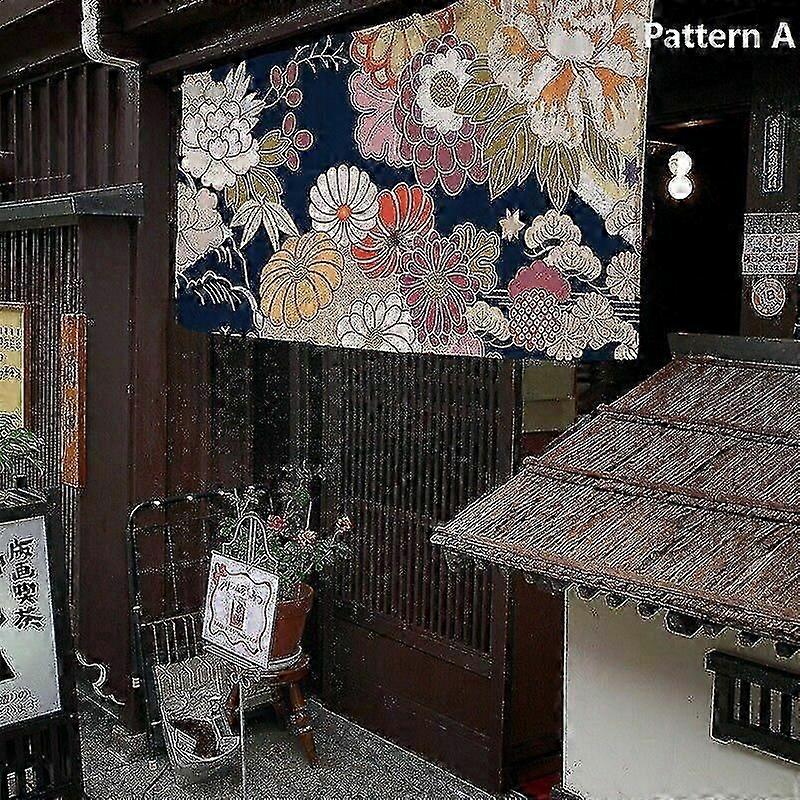 Japonais Noren Lin Coton Porte Rideau Impression Tapisserie Porte Intérieur Décoration Intérieure Rétro-3