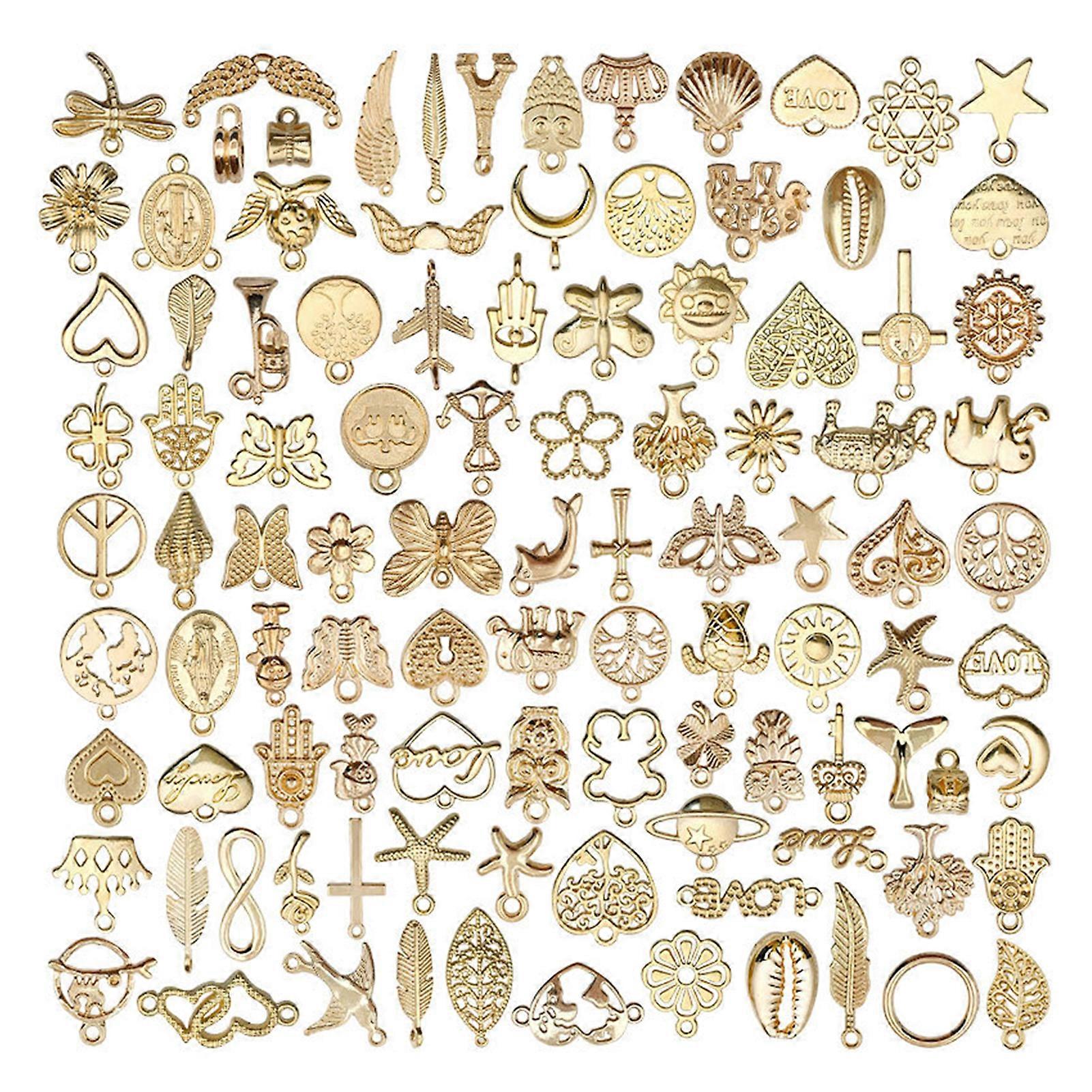 100kpl kultainen seoskaulakoru riipus korujen askarteluun