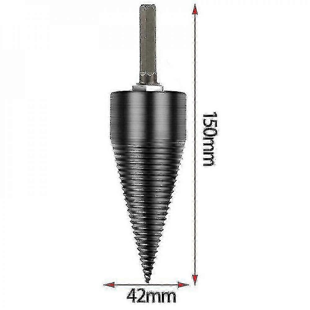 42mm High Speed Firewood Drill Bit Wood Splitter Screw Splitting Cone Driver Tools FND