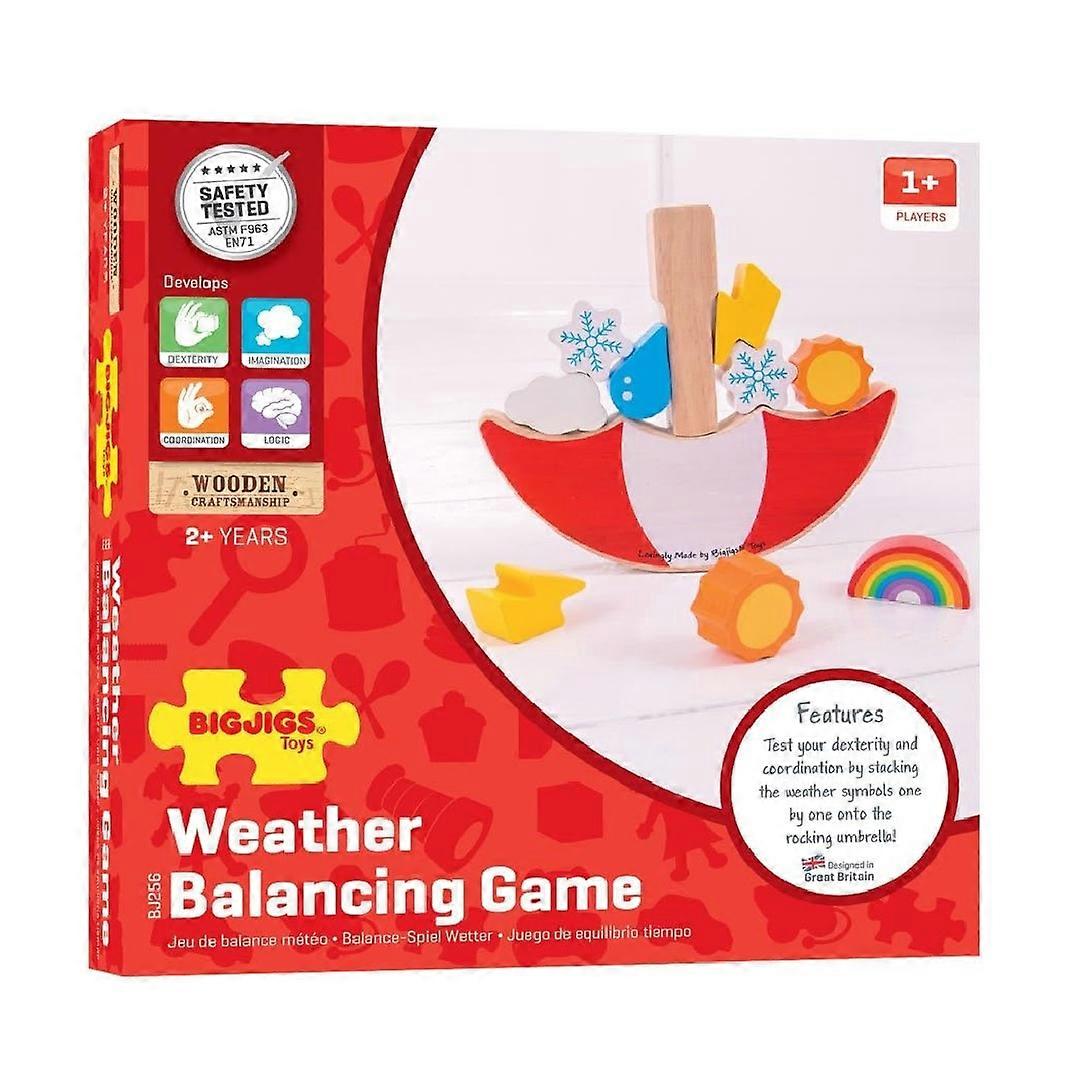 bigjigs barn trä väder tema balansspel