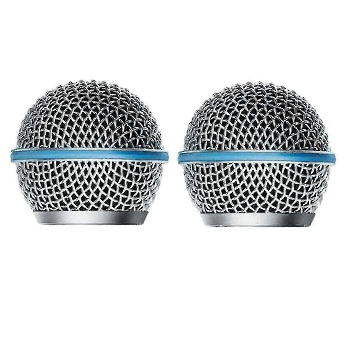 2szt Mikrofon Mic Grille Wymiana mikrofonu Ball Head Mesh dla Beta58a Sm58 Pgx24 Slx24
