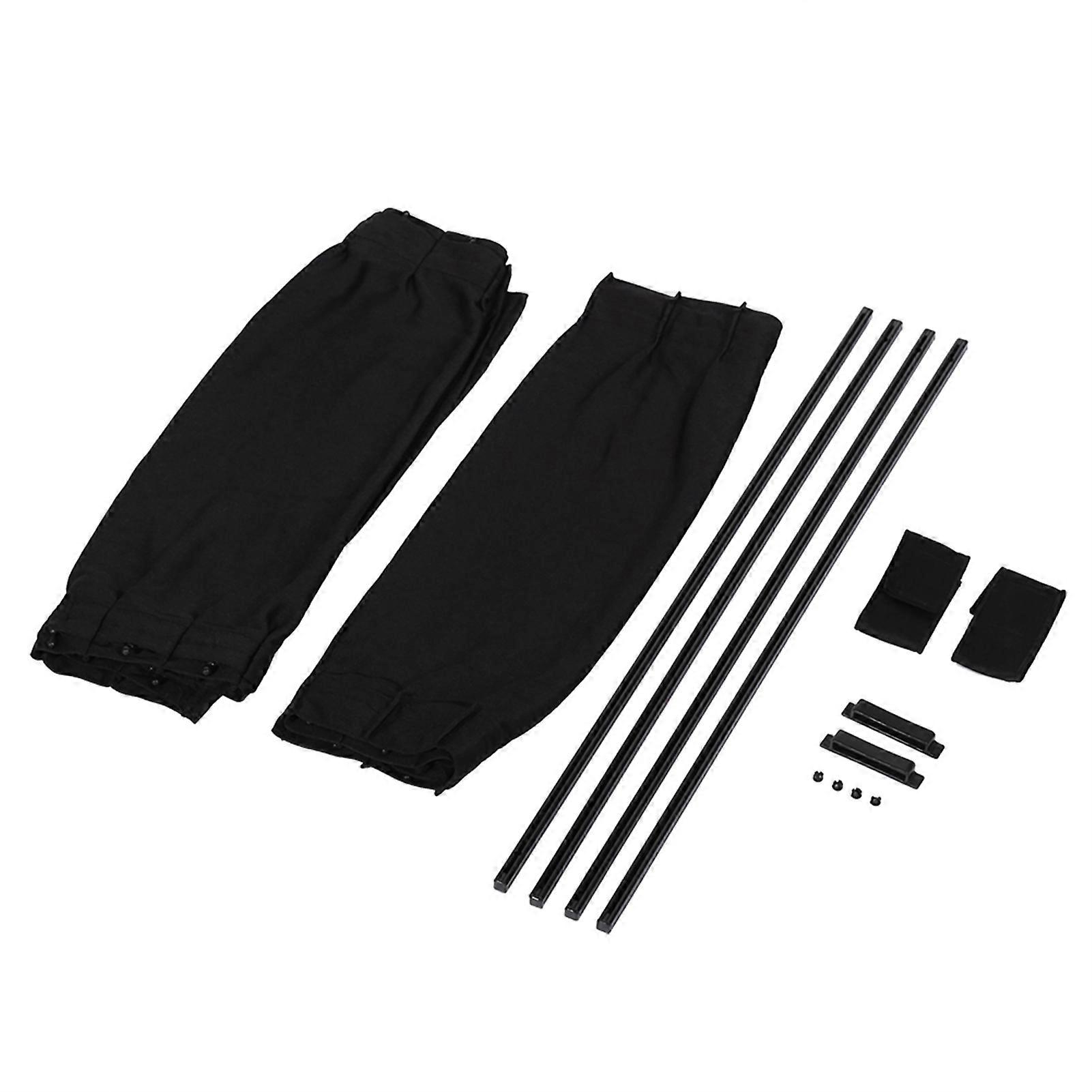 2 x 50s Foldable Sunshade Window Curtain Adjustable SunShade Drape Visor Valance Curtain Black