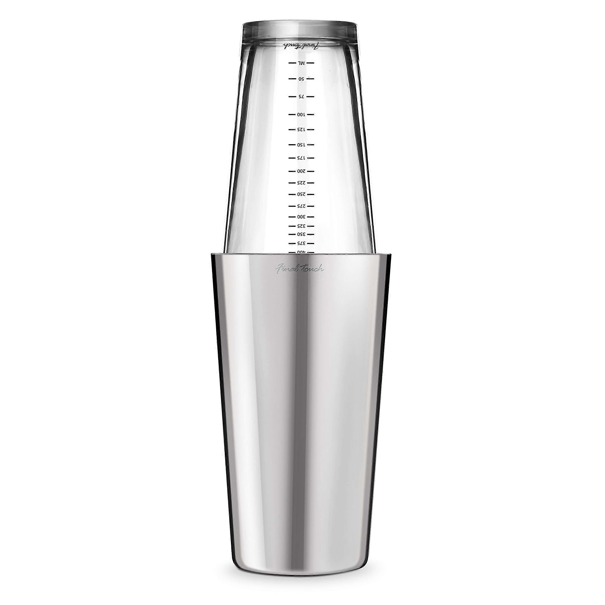 Insulated Boston Shaker Set with Leakproof Silicone Seal, BPA-Free Material, 24 oz Capacity, Silver Finish
