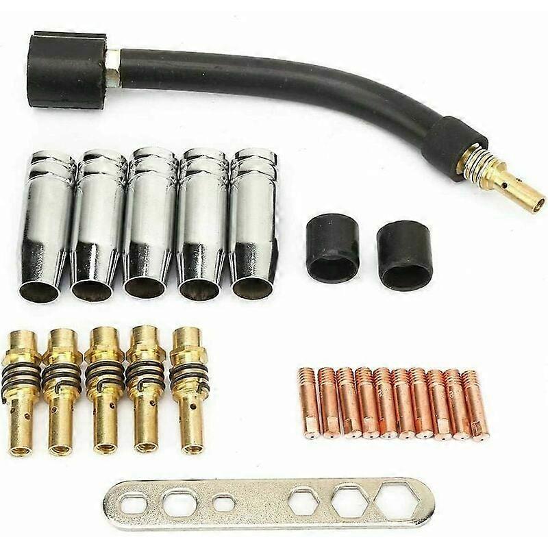 24 Pcs MIG Welding Contact Tips Kit, Compatible with Binzel 15AK Torch