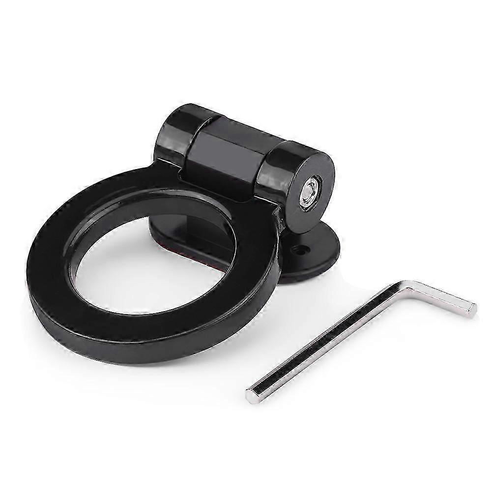 Car Modified Adhesive Traction Round Ring  Towing Bars Trailer Hook Decoration (Black