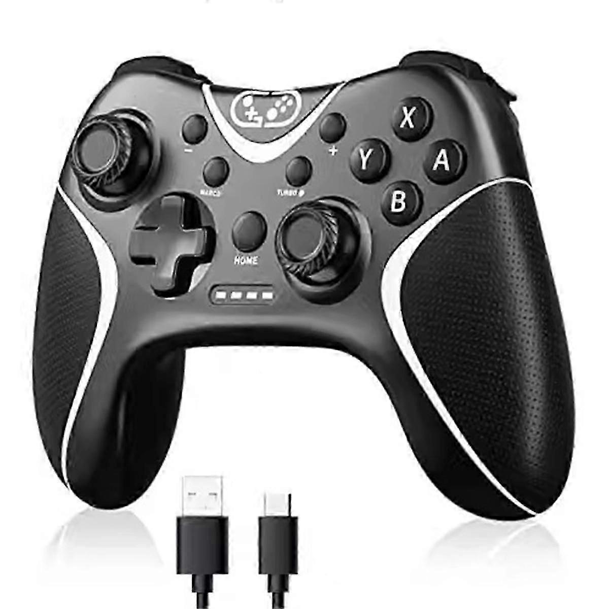 Wireless Game Controller with Programmable/Vibration/Turbo Compatibility for /Lite/OLED/ PC Black